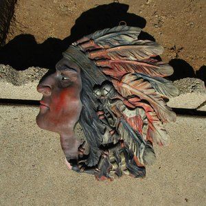 Ceramic Indian Head Wall Hanging
